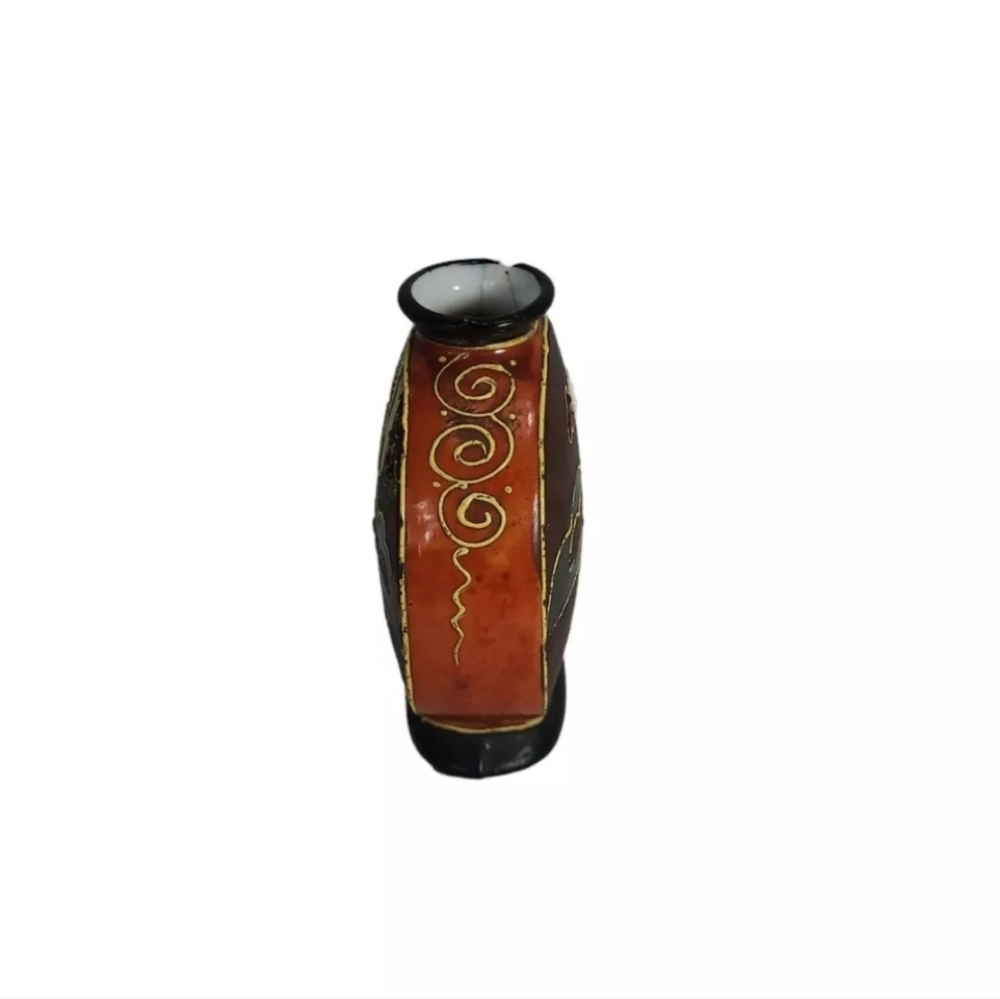Japanese Satsuma Hand Painted Porcelain Vase 3" H - READ DESCRIPTION - Picture 3 of 6
